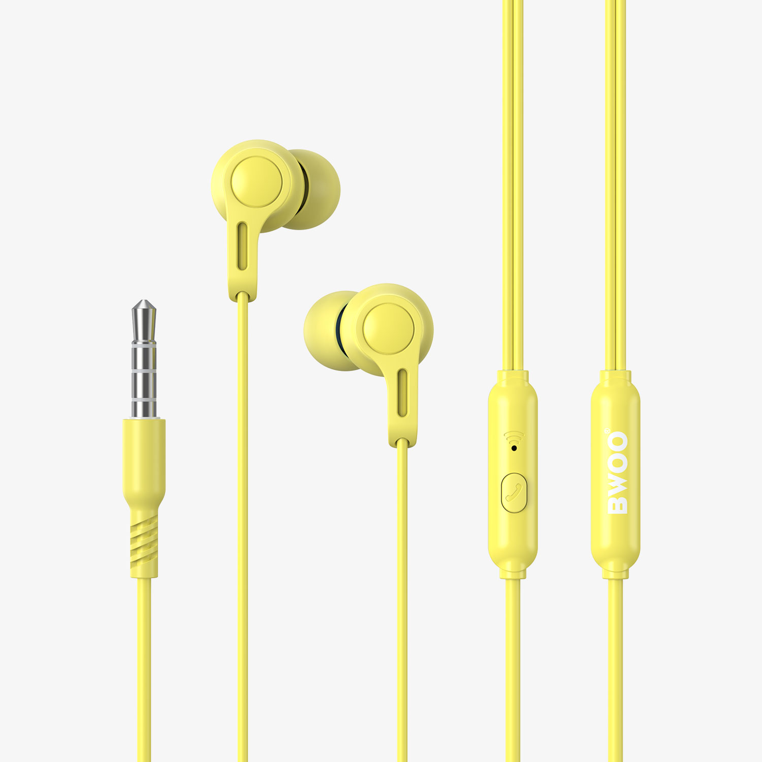 BWOO HF78 Wired Handsfree Earphones - Yellow
